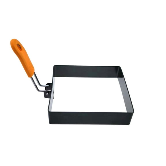 4" Square Egg Rings Set with Silicone Handle, Stainless Steel Egg Cooking Rings，Nonstick，For Frying Eggs and Egg Mcmuffins, Egg Mold For Breakfast
