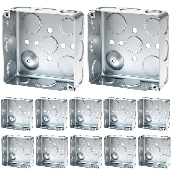 4" Square Galvanized Metal Electrical Box 12-pack