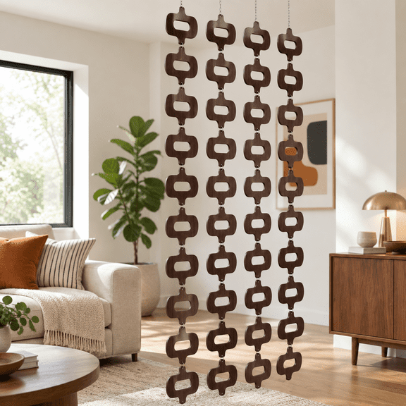 4 Squircle Mid Century Modern Geometric Hanging Wall Art Decor Panels