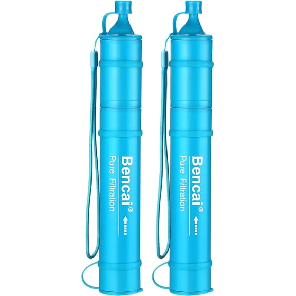 4-Stage 0.1 Micron Ultrafiltration Water Filter Straw | 3-Section Detachable for Easy Backwash Outdoor, Survival & Emergency, 2-Pack