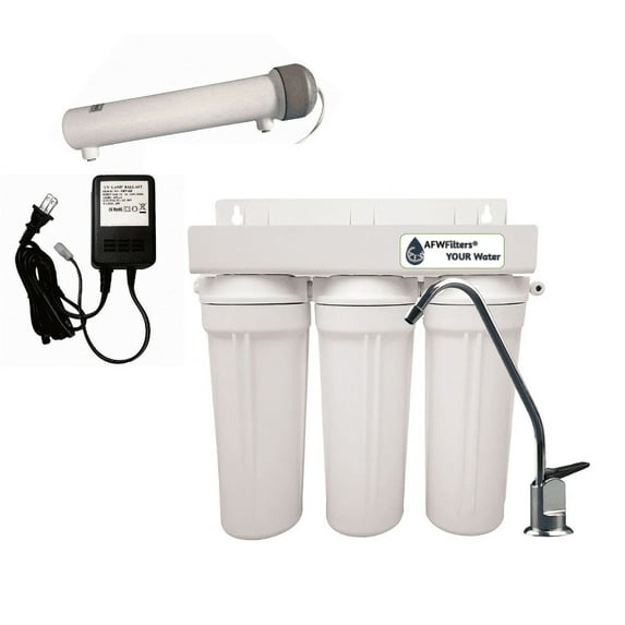 4 Stage 10-inch Drinking Water Filter for Sediment, Lead, Iron, Chlorine, Chemicals, and Odors with UV Sterilizer