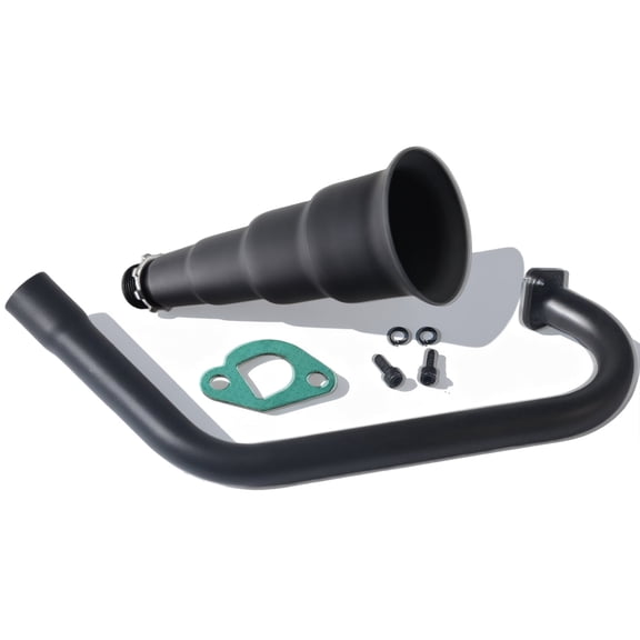 4 Stage Exhaust Header Pipe Black,For Predator 212cc 196cc Go Kart& Mini Bike, For Coleman Powersports CT200U,CT200U-EX,BT200X, For Honda GX160,GX200