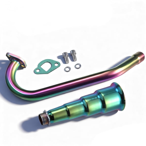 4 Stage Exhaust Header Pipe Black,For Predator 212cc 196cc Go Kart& Mini Bike, For Coleman Powersports CT200U,CT200U-EX,BT200X, For Honda GX160,GX200