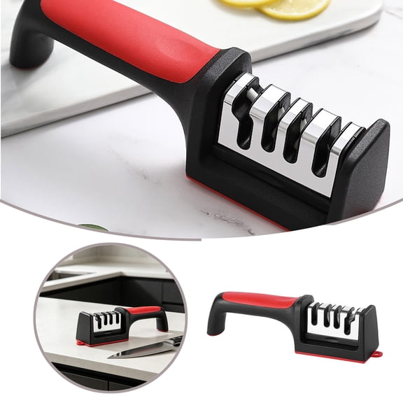 4-Stage Knife Sharpener, 1PC Manual Knife Sharpener Kitchen Accessories for Ceramic/Steel Knives and Scissors, Aiding in Repair, , and Polishing of Blades