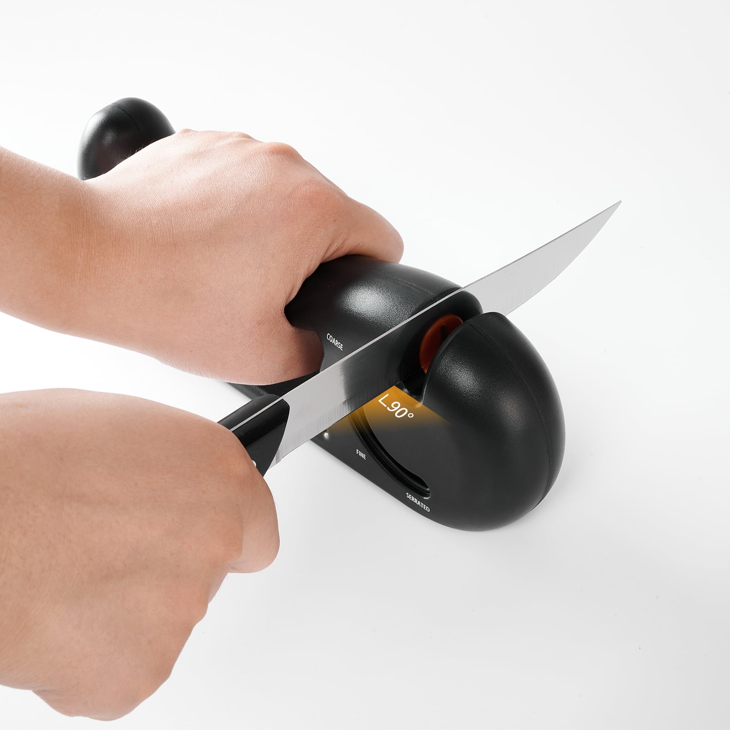 MB Kitchen Knife Accessories: 3-Stage Knife Sharpener Helps Repair,  Restore, Polish Blades (Black)