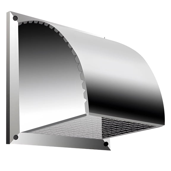 4" Stainless Steel Exhaust Vent Cover, Rust-Resistant 304 Dryer Vent with Protective Mesh & Rain Hood, Easy Installation, Fits Standard 4" Pipes for Home & Building Use