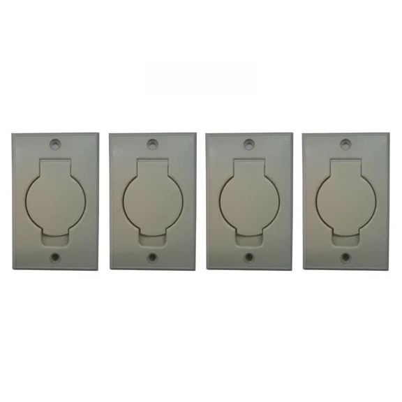 (4) Standard Central Vacuum Wall Valve Inlet For Built-In Vacuum Cleaners Ivory