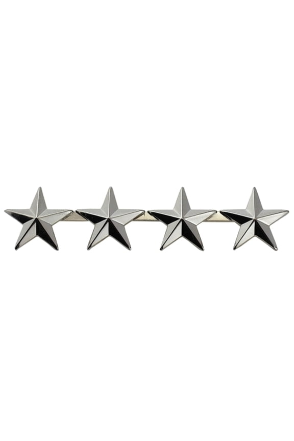 Pair of 5/8" Four-Star Pins with Clutch Backs – Silver Finish