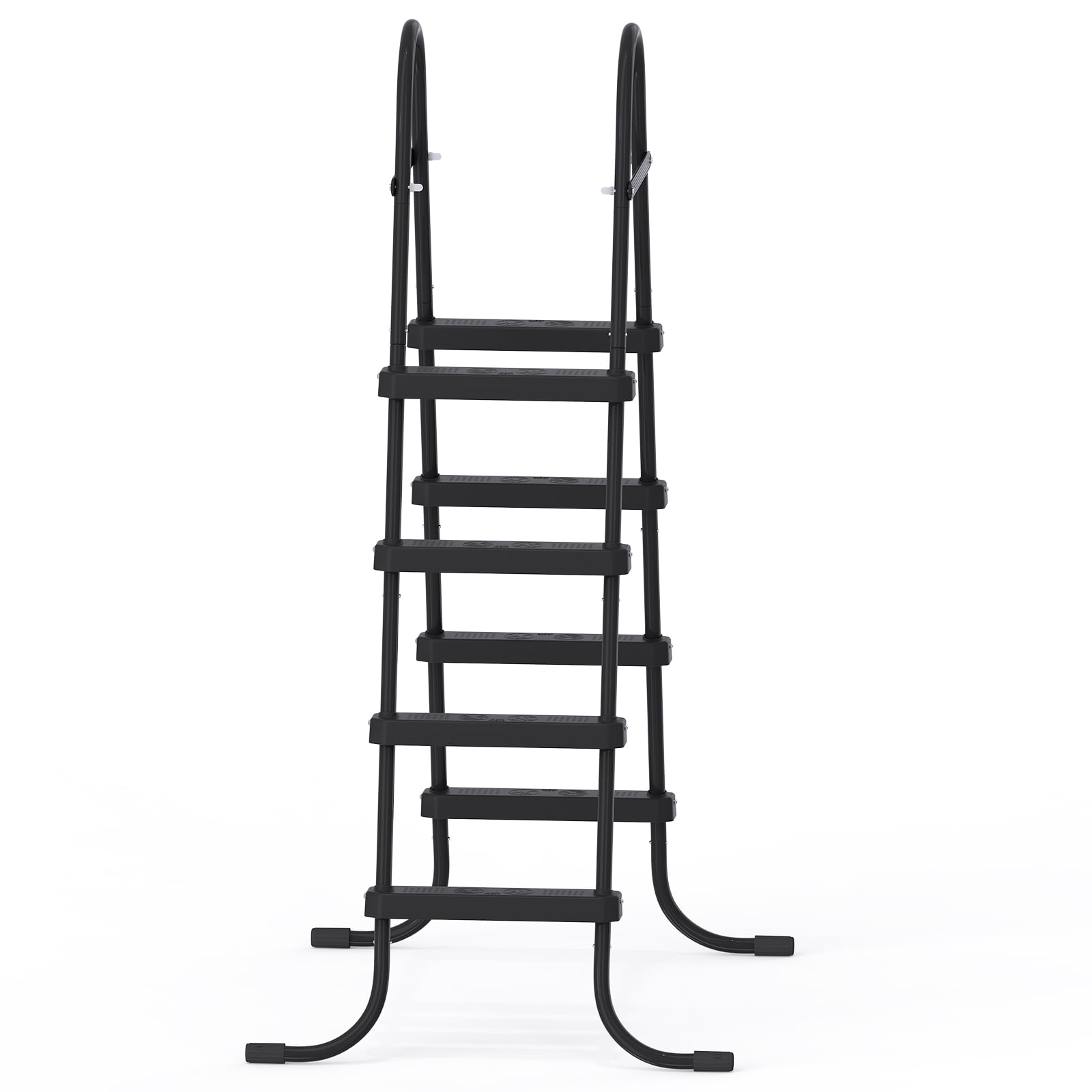 4-Step 52in Iron Pool Ladder (Black Frame + Black Steps)