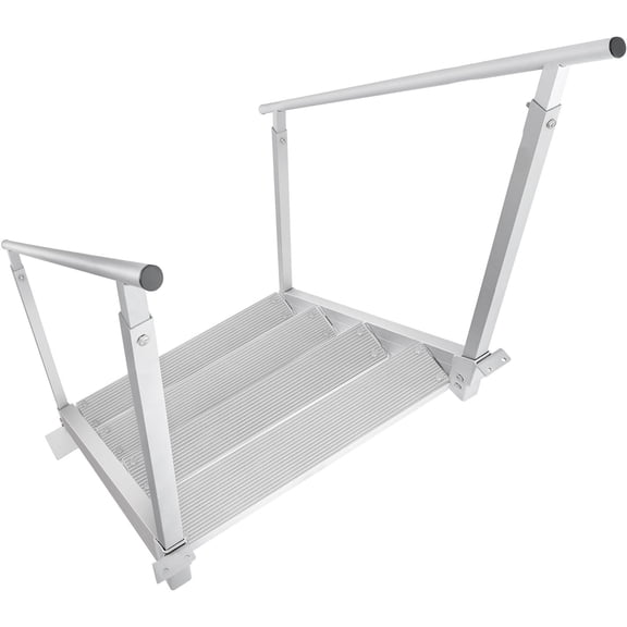 4-Step Aluminum Dock Ladder, 30"-38" Adjustable Height, 500 lbs Capacity, Dual Handrails & Non-Slip Steps, for Boats Docks Pools Marine