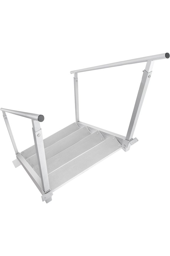 4-Step Aluminum Dock Ladder, 30"-38" Adjustable Height, 500 lbs Capacity, Dual Handrails & Non-Slip Steps, for Boats Docks Pools Marine