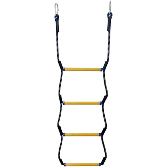 4 Step Boat Rope Ladder, Heavy Duty Climbing Rope with Stainless Steel Hook for Inflatable Boat, Kayak, Motorboat, Canoeing, Outdoor Sports