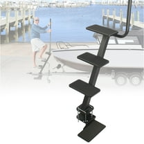 4-Step Boat Steps for Trailer with Handle,Heavy Duty Non-Slip Boat Trailer Steps Universal Fit for Bass/Pontoon Boat Trailers