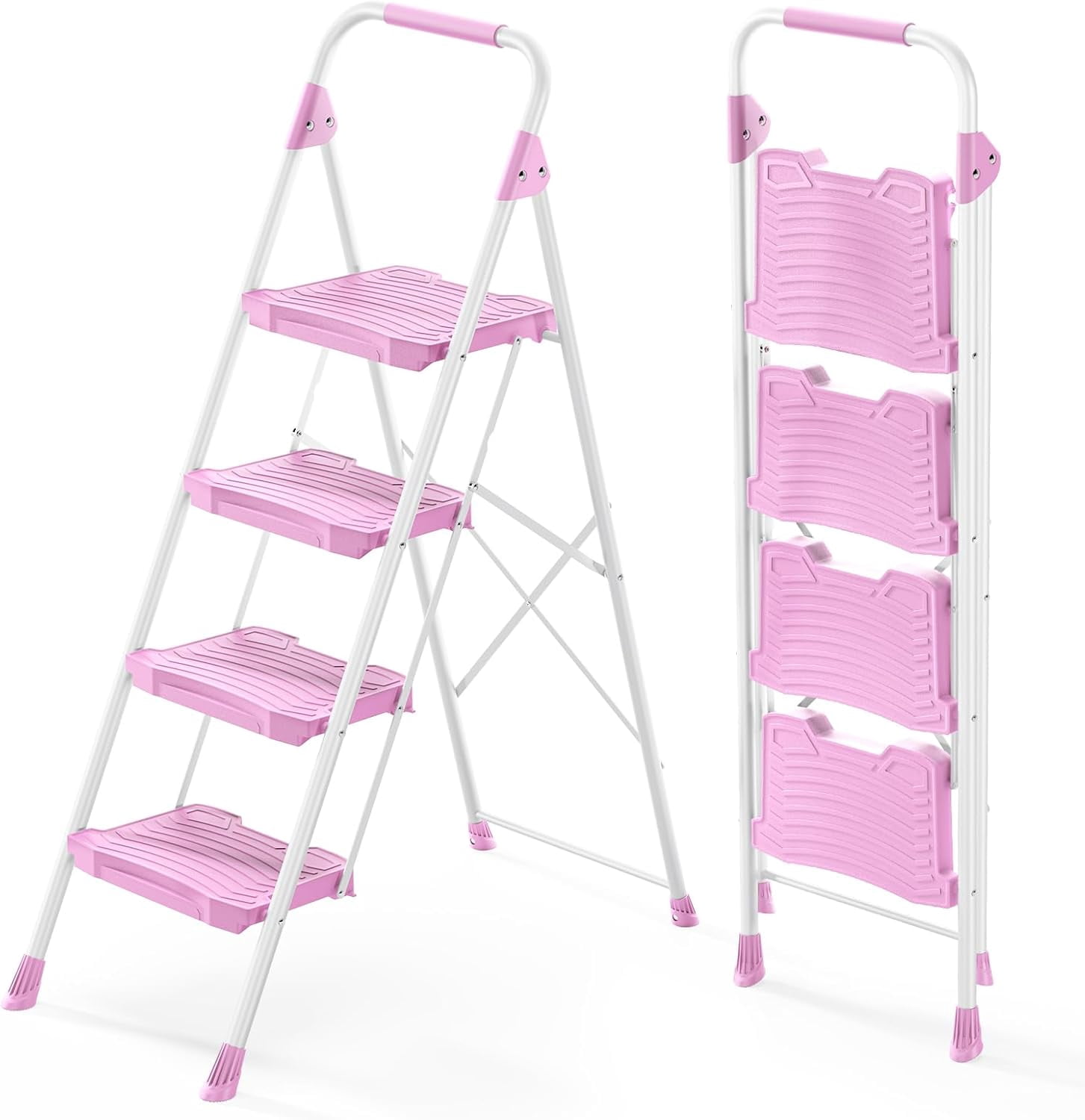 Ladder 900 4 Step Folding Ladder, 900 lbs Load Capacity, Non-Skid Large Pedals ...