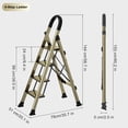 thumbnail image 1 of 4-Step Folding Ladder Gold, Portable Anti-Slip Aluminum Step Stool, 330 lbs Capacity, Sturdy Wide Pedals, Perfect for Home, Kitchen & Office Use, 1 of 12