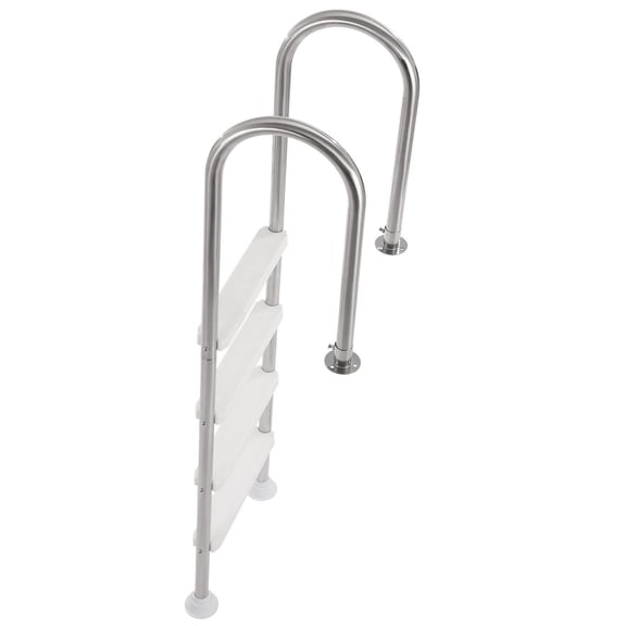 4 Step Stainless Steel Inground Pool Ladder with Double Handrails, Heavy Duty Non-Slip Steps, 265 LBS Load for 54 Inch Deep Indoor Outdoor Pools
