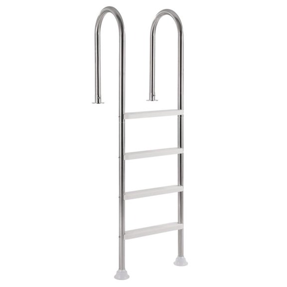 4-Step Inground Swimming Pool Ladder with Double Handrails and Non-Slip Steps, 304 Stainless Steel 265 lbs Capacity
