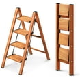 thumbnail image 1 of 4 Step Ladder, Folding Step Stool with Anti-Slip Wide Pedal, Aluminum Material Lightweight Yet Sturdy, 300 Lbs Load, Cute Modern Apperance for Indoor Household Spaces, 1 of 7