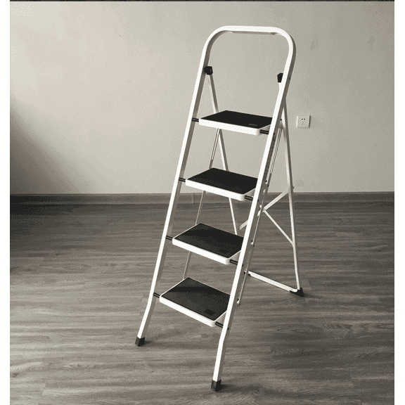 Laitimia 4 Step Ladder, Heavy Duty Steel Step Stool, Anti-Slip Pedal Foldable Ladder for Home, Kitchen & Garage, 330lbs Capacity