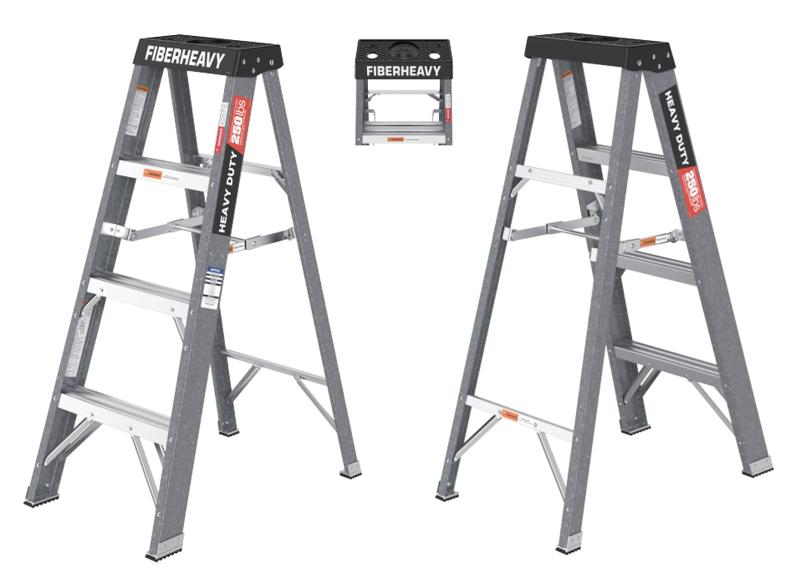 4 Step Ladder, Lightweight Folding Ladder, Tower Ladder with Wide ...
