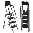 Jocauto 4 Step Ladder with Attachable Tool Bag & Handrails, 330 Lbs ...