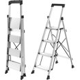 thumbnail image 1 of Jocauto 4 Step Ladder with Tool Tray, 330lbs Capacity Aluminum Folding Step Stool, Anti-Slip & Lightweight for Kitchen, Warehouse, Outdoor Work, 1 of 7