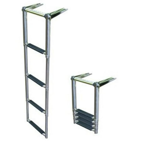 4 Step O-B Transom Platform with 1 Arm SS 316 Telescoping Bottom MT