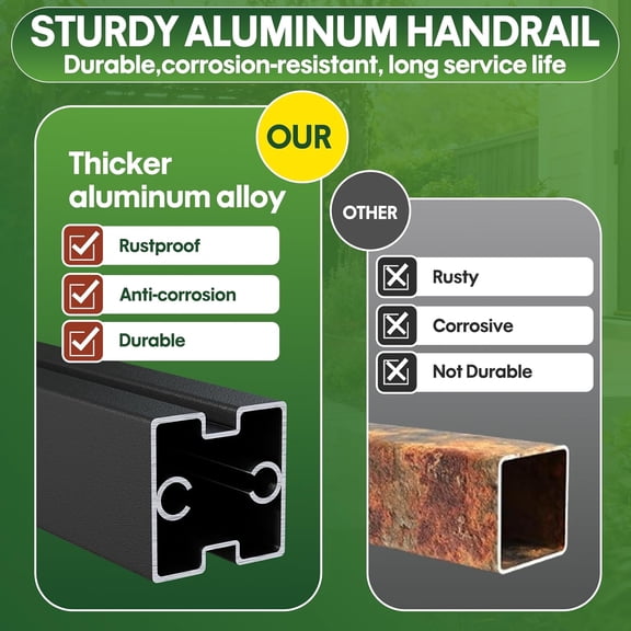 4-Step Outdoor Stair Handrail Kit