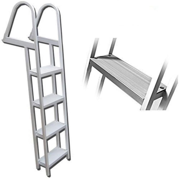4 Step Pontoon Boat Ladders (Large Handrails  Steps)