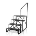 thumbnail image 1 of 4-Step RV Stairs, Heavy Duty Carbon Steel, 440LB Capacity, Non-Slip Steps w/Handrail, Safe Entry/Exit for RV Trailer Camper (Folding, Easy Install), 1 of 10