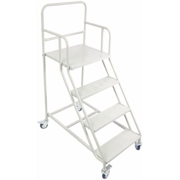4 Step Rolling Stairs, Steel Movable Ladder with Wheels, Industrial Rolling Steps for Warehouses, Shops, Supermarkets, 881Lbs Capacity$$Tools