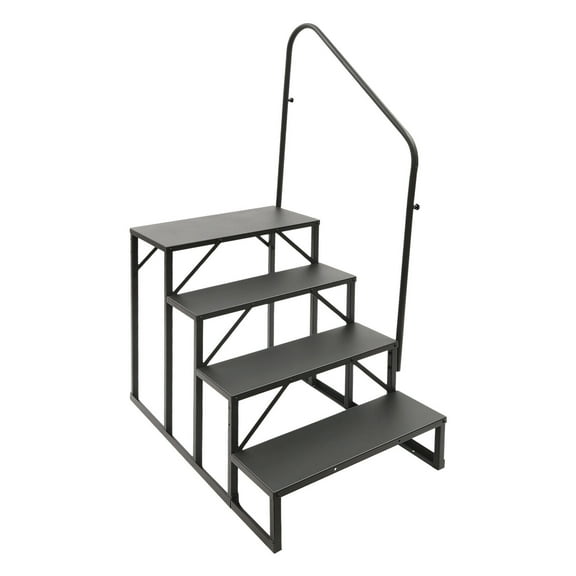 4-Step Steel RV Steps Hot Tub Steps with Handrail