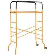 4-Step Steel Scaffold with Wheels, 440lbs Capacity, Anti-Skid Platform