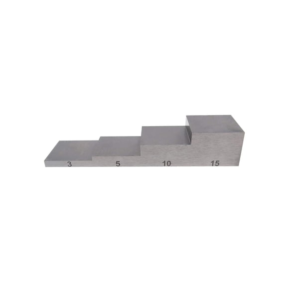 4 Step Test Block 3 5 10 15mm 304 Stainless Steel Step Wedge UT Calibration Test Block with ABS Carrying case
