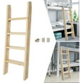 thumbnail image 1 of 4-Step Wooden Bunk Bed Ladder – 1.1" Thick Replacement Ladder for RV, Cabin Loft, Bedroom, Dorm & Hotel, 1 of 8