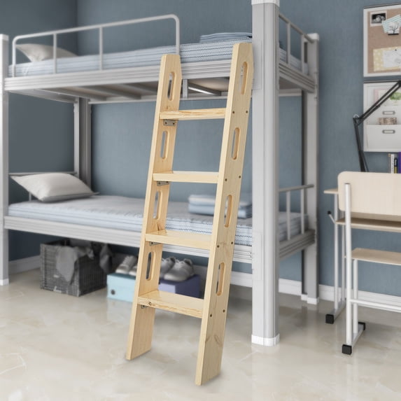 Stackable Bed Ladder 4 Steps 220.46lbs Wooden Ladder Floorstanding Assembly Step Ladder Bed ...