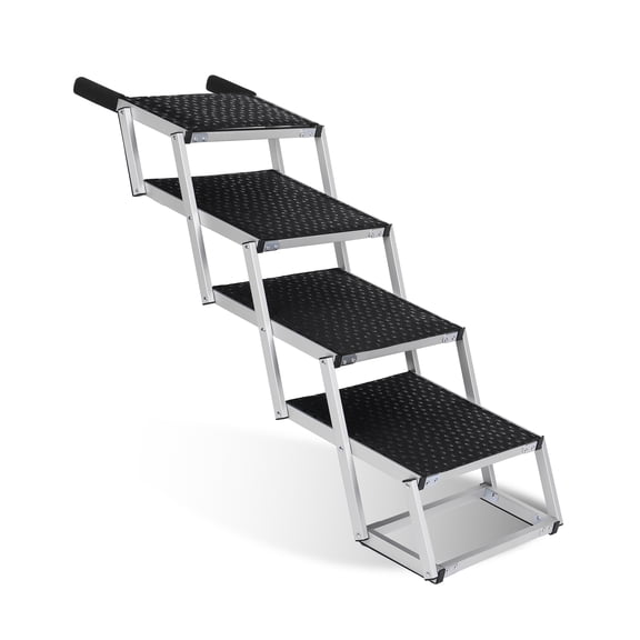 4 Steps Foldable Dog Ramp for Cars,Portable Pet Dog Stairs for Large Dogs with Non-Slip Surface & Reinforced Design,Lightweight Yet Sturdy for SUVs,Trucks,Supports up to 250lbs
