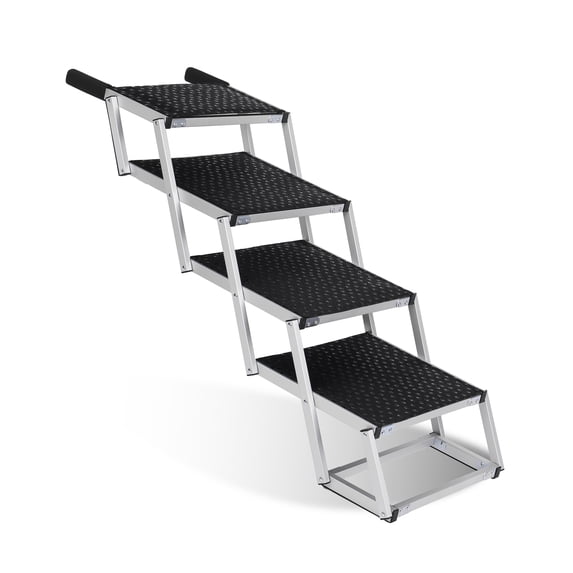 4 Steps Foldable Dog Ramp for Cars,Portable Pet Dog Stairs for Large Dogs with Non-Slip Surface & Reinforced Design,Lightweight Yet Sturdy for SUVs,Trucks,Supports up to 250lbs