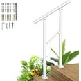 4 Steps Handrails for Outdoor Steps,Heavy Duty Metal Handrail,White