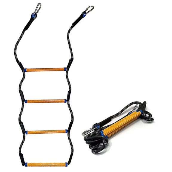 4-Steps Marine Rope Ladder Extension Assist Boat Swim Ladder for Inflatable Boat