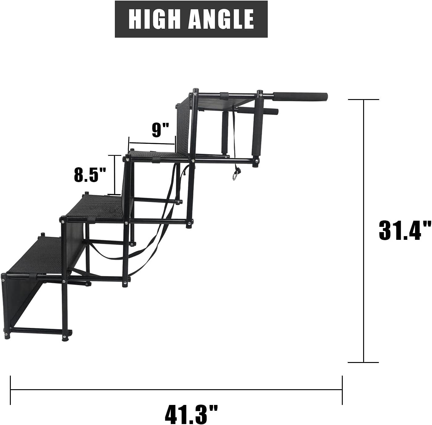 Step Ladder With Ramp 4 Steps Upgraded Folding Pet Stairs Ramp Lightweight Portable Cat Dog ...