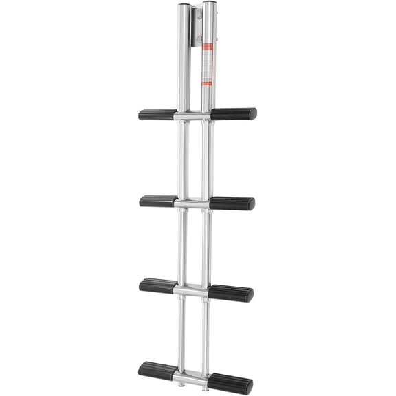4 Steps Vertical Telescopic Boat Dive Ladder with Bracket Stainless Steel Telescopic Ladder for for Marine Boat Fishing Boat Yacht