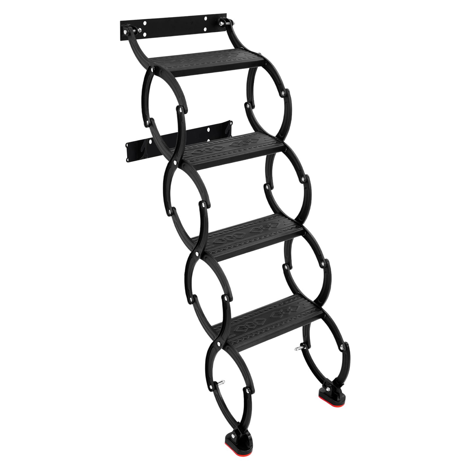 4 Steps Wall Mounted Folding Ladder, Telescoping Step Ladders ...