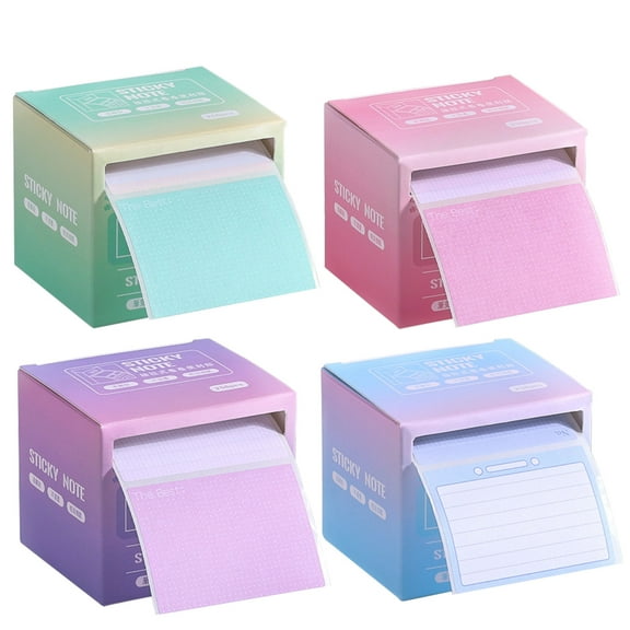 4 Sticky Notes Roll Tape with Pull Out Dispenser Boxes, 1024 Sheets Full Adhesive Sticky Notes 1.7 x 2.4 Inch, Self-Stick Memo Pads Sticker Label for Noting Writing (Blue, Green, Purple, Pink)