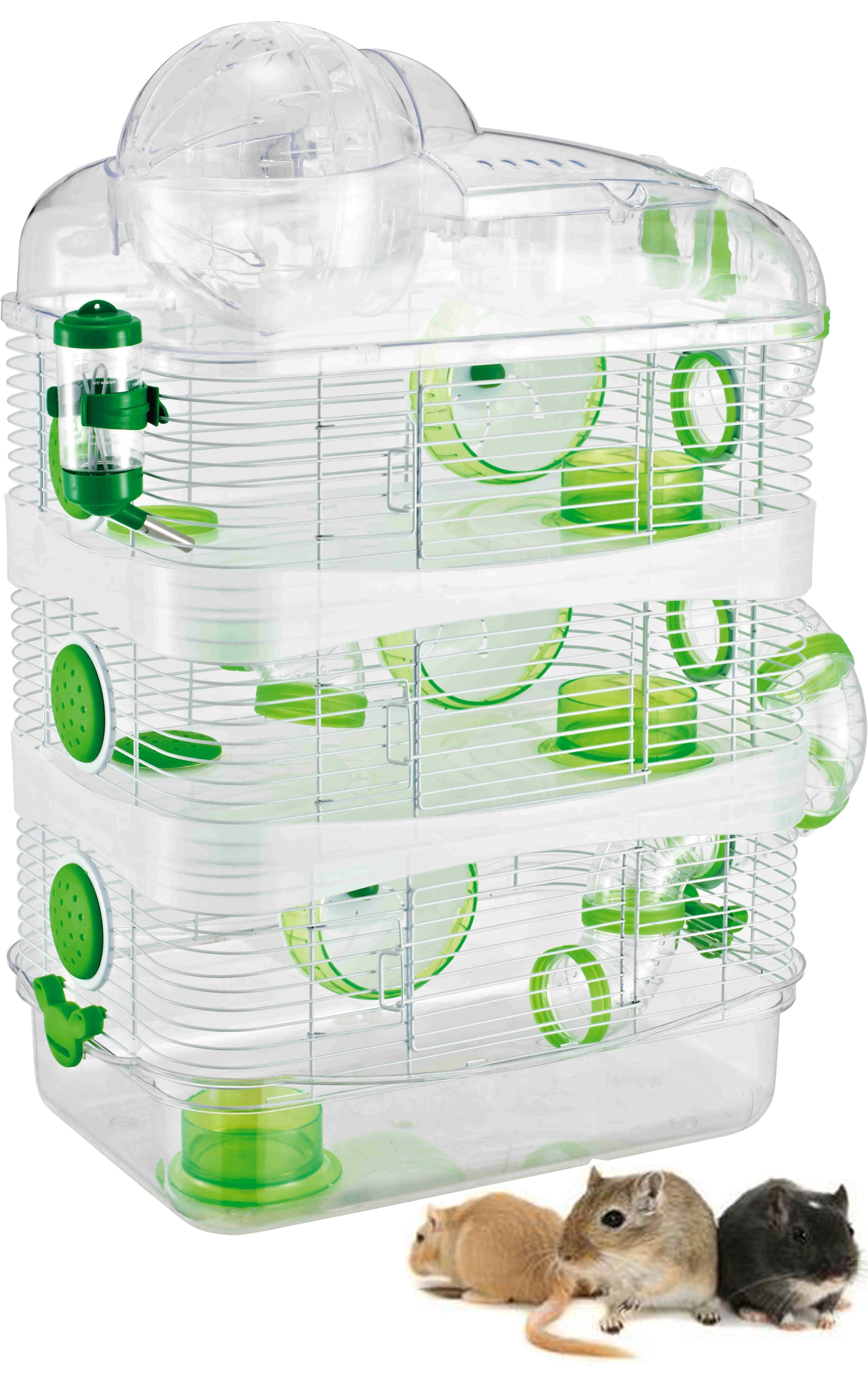 4-Story Acrylic Clear Pet Plastic Cage for Hamsters, Mice, Gerbils with ...