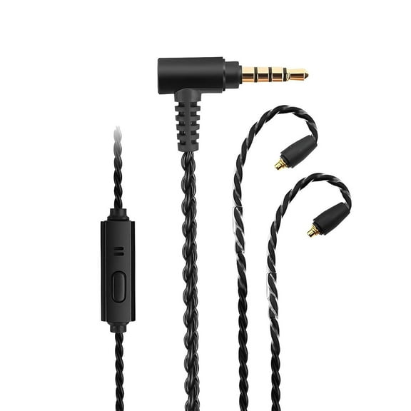 4-Strand 3.5mm 6N OCC Upgrade Cable with Remote Mic 4ft Compatible with Sennheiser IE300 IE200 IE600 IE900 Earphones