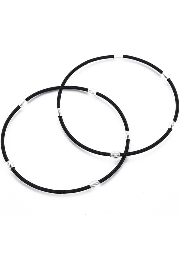 4 Strand Electrophoresis Black Spring Bracelets Minimalist Bracelets with Beads Plated Steel French Wire/Gimp Wire Bracelets for Stackable Wearing Jewelry Craft Making 12 Gauge 2mm Black DIY