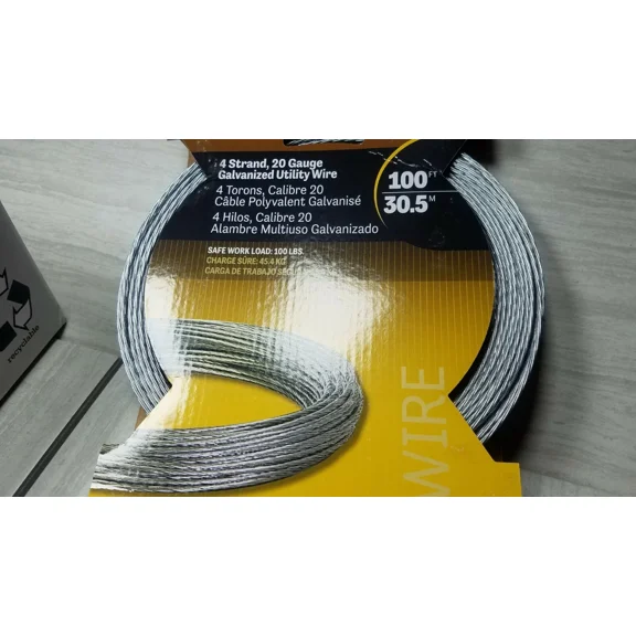 4 Strand Galvanized Utility Wire 20 Gauge 100 Ft Multipurpose Wire