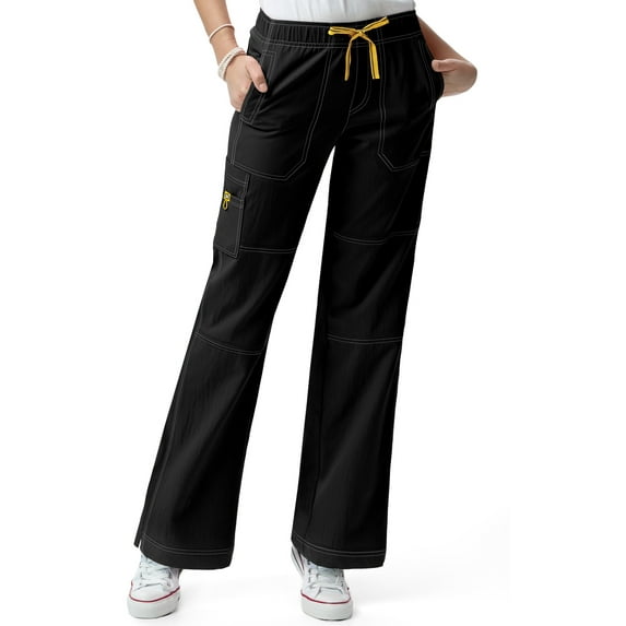 Four Stretch by WonderWink Women's Drawstring Elastic Waist Sporty Cargo Scrub Pant