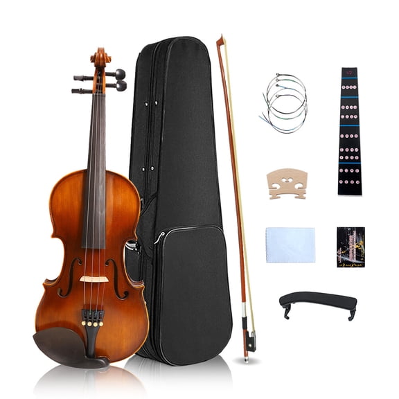 4 String Acoustic Violin Handmade 1/2 Violin For Student Beginners with Case Bow